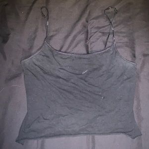 Black crop tank top